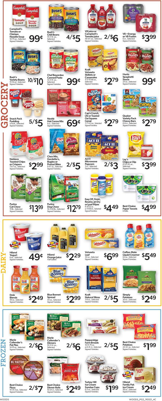 Woods Supermarket Ad from 11/03/2021