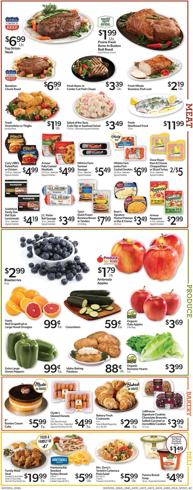 Woods Supermarket Ad from 12/01/2021