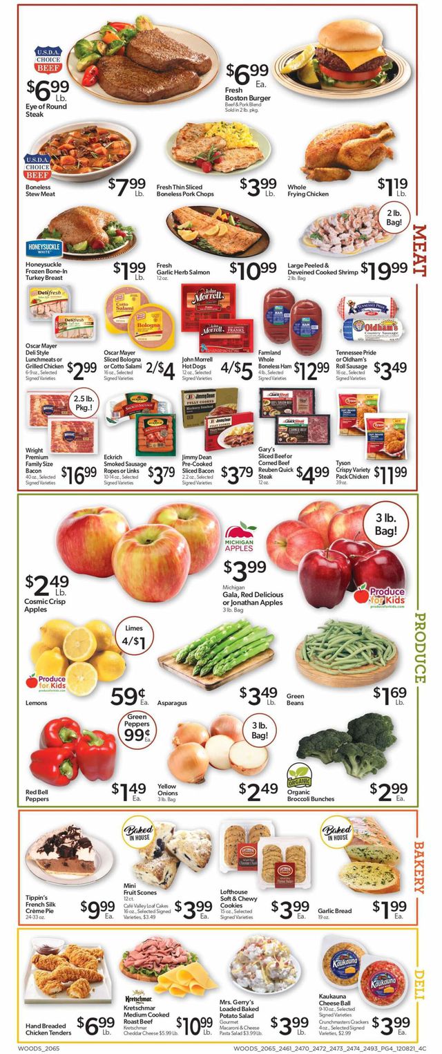 Woods Supermarket Ad from 12/08/2021