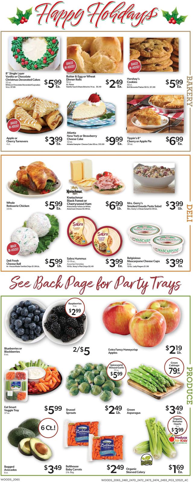 Woods Supermarket Ad from 12/15/2021