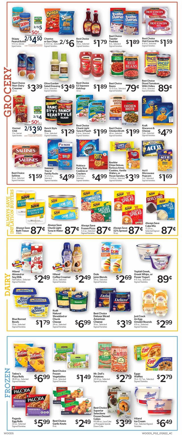 Woods Supermarket Ad from 01/26/2022