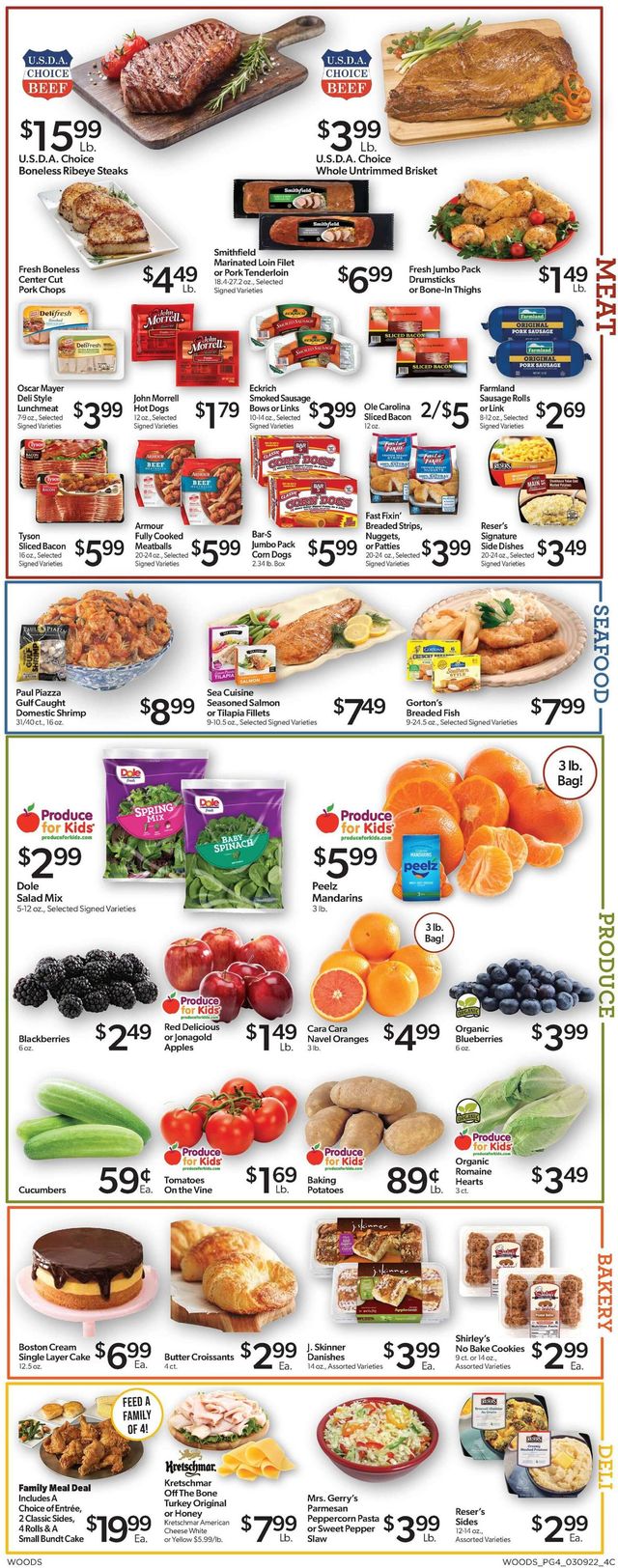 Woods Supermarket Ad from 03/09/2022