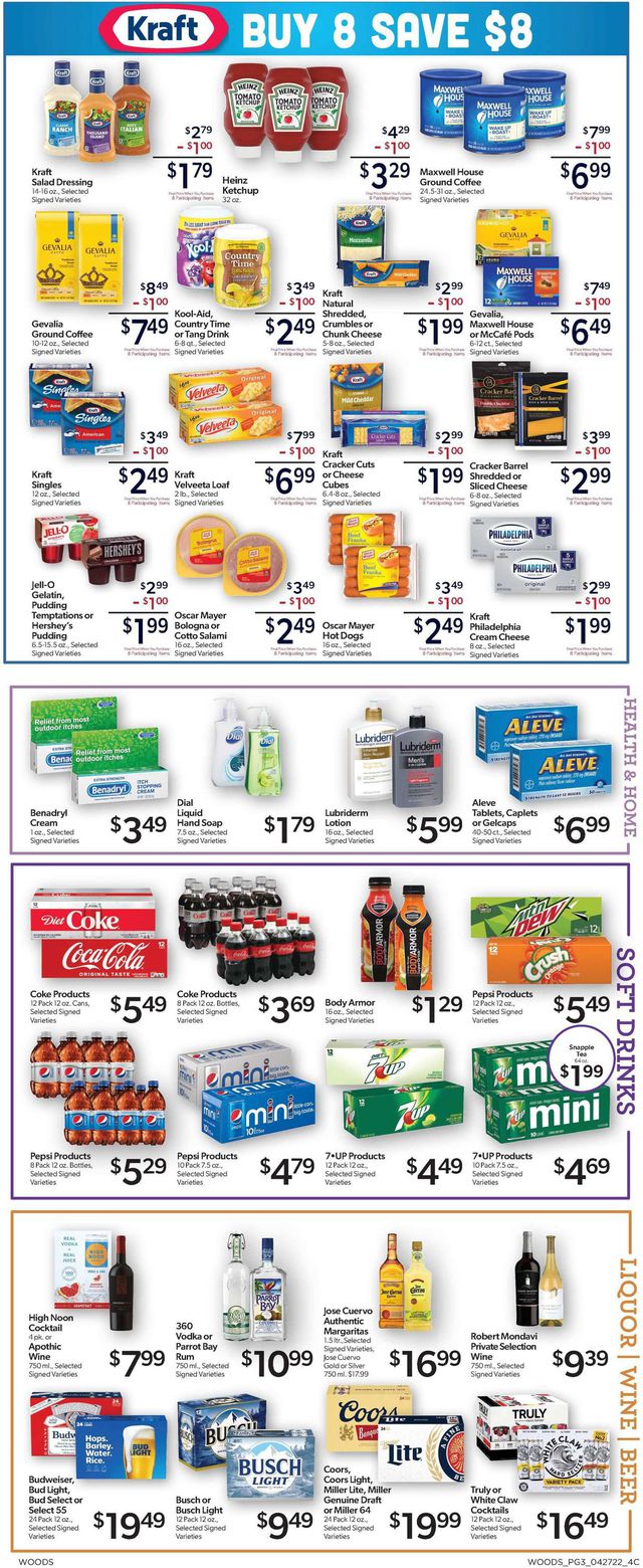 Woods Supermarket Ad from 04/27/2022