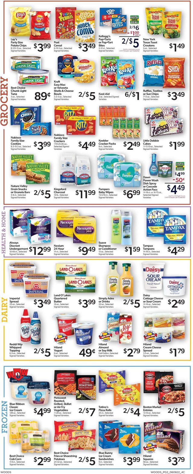 Woods Supermarket Ad from 06/08/2022
