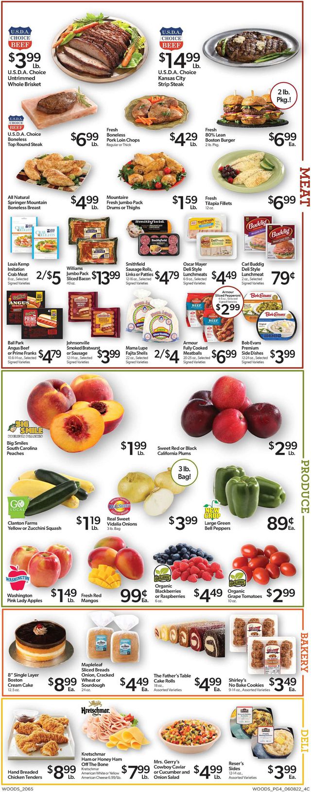 Woods Supermarket Ad from 06/08/2022