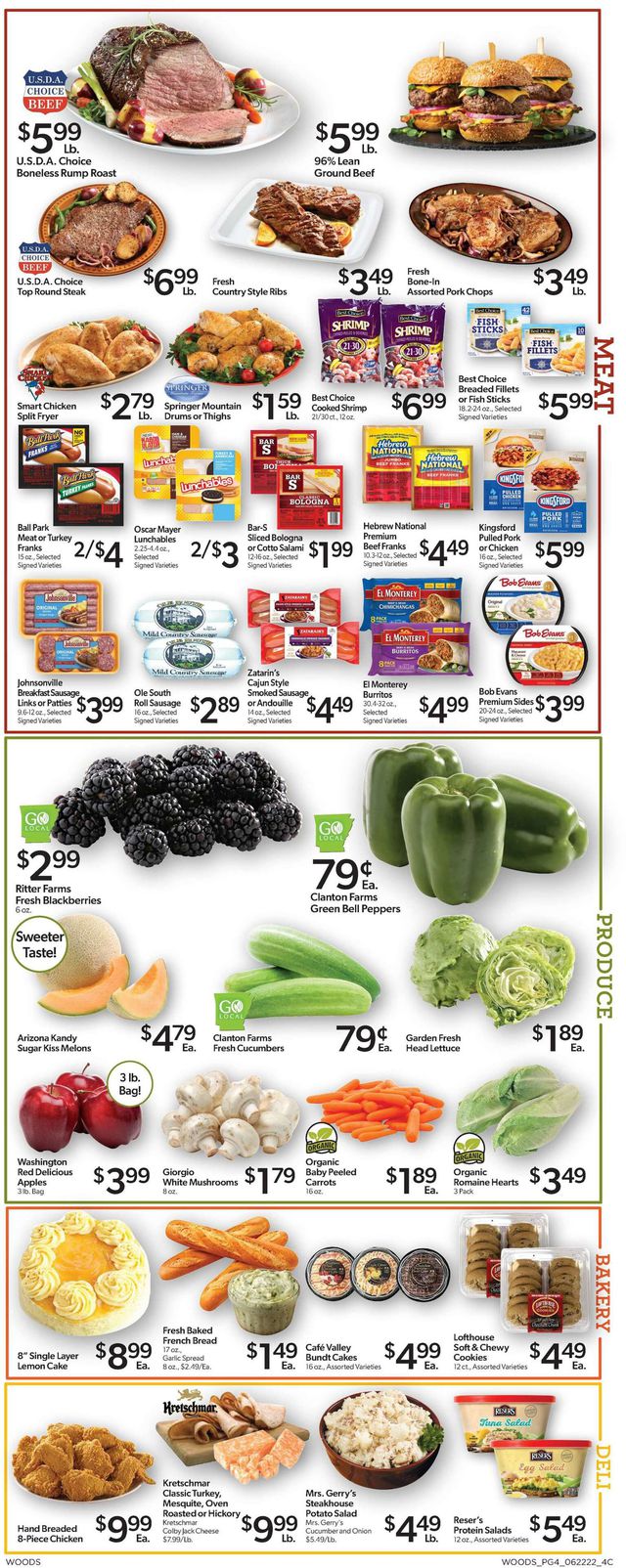 Woods Supermarket Ad from 06/22/2022