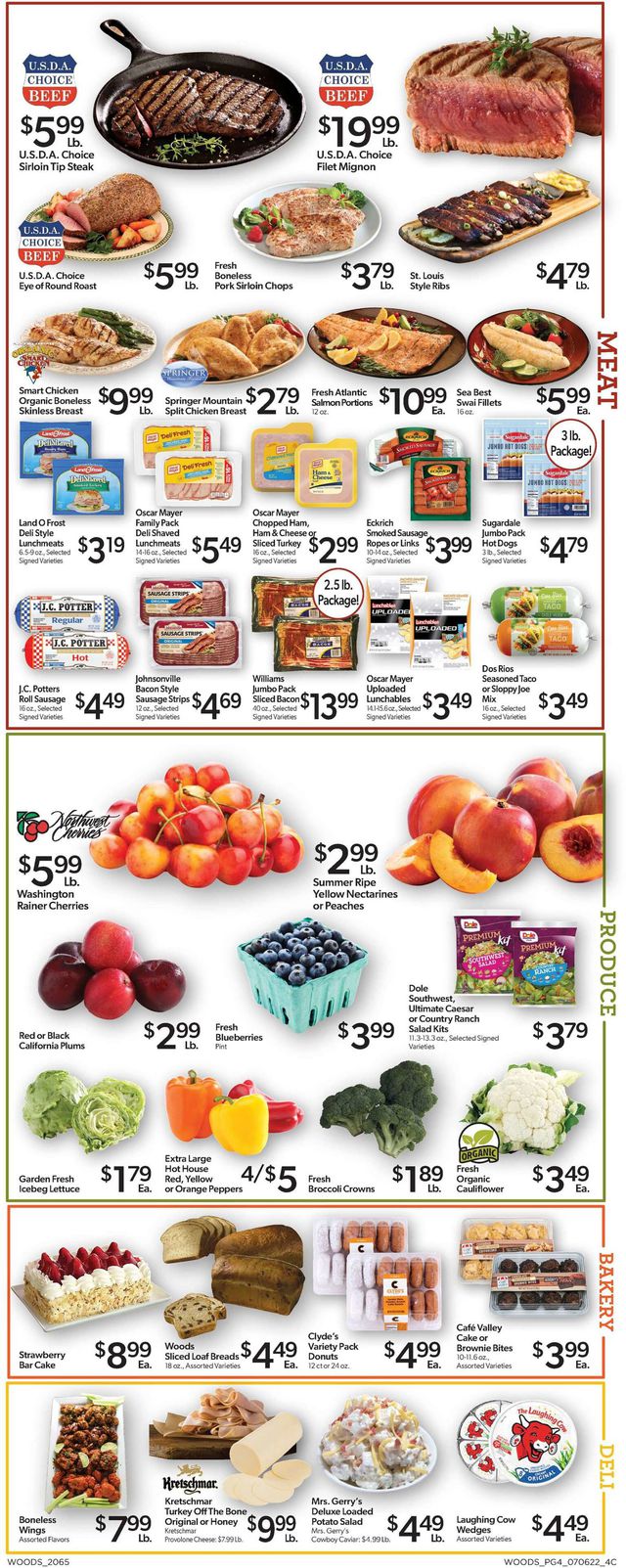 Woods Supermarket Ad from 07/06/2022