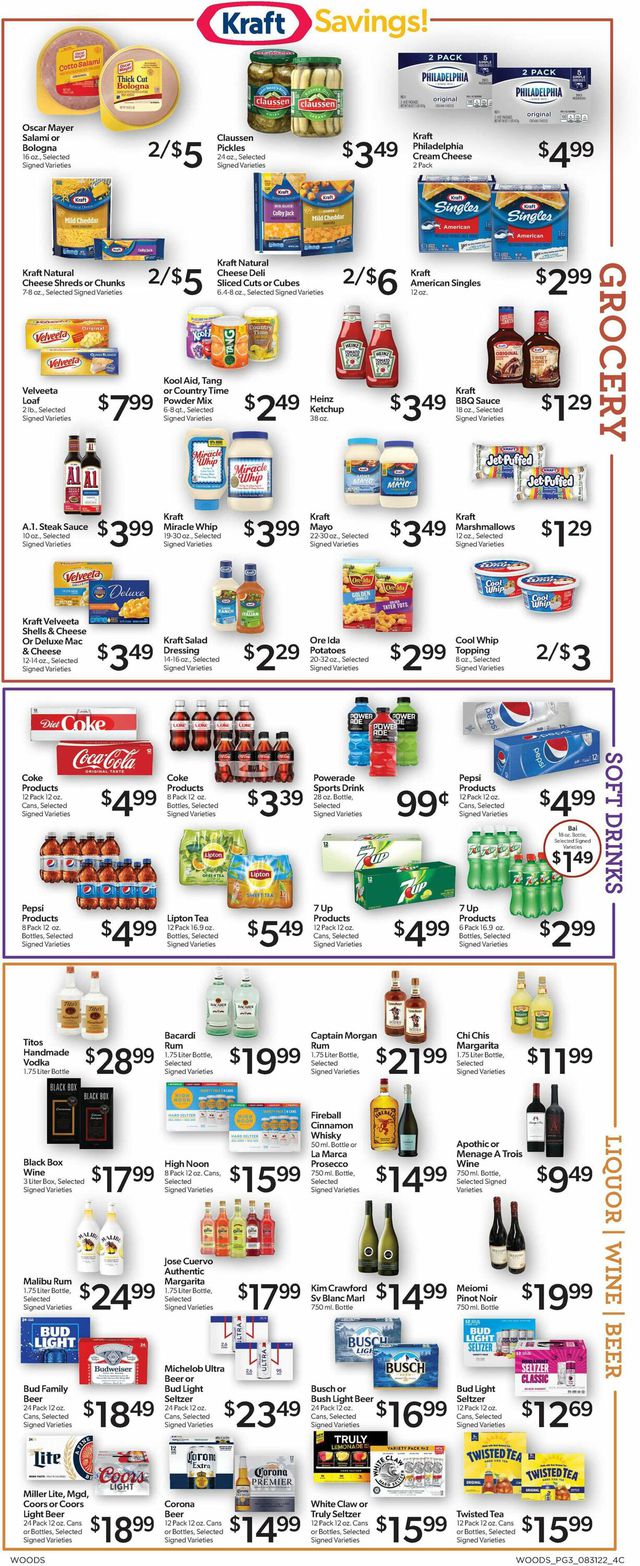 Woods Supermarket Ad from 08/31/2022