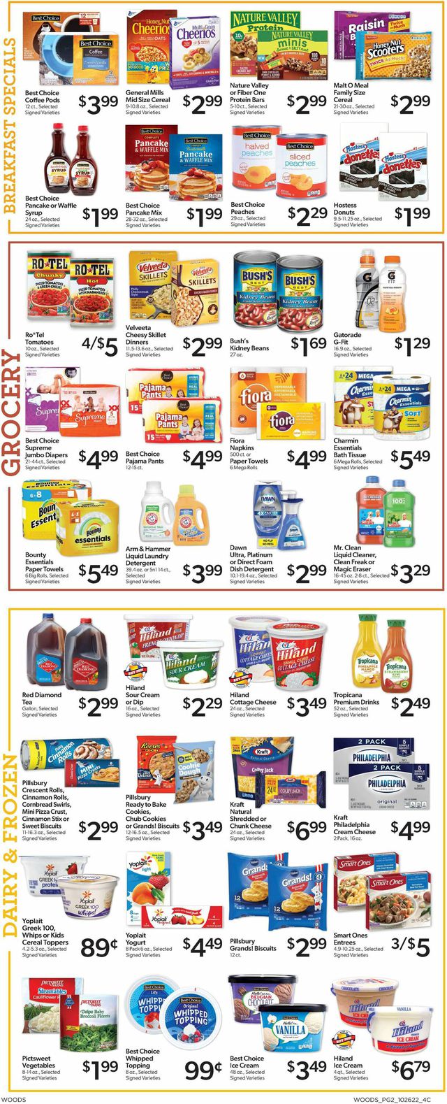 Woods Supermarket Ad from 10/26/2022