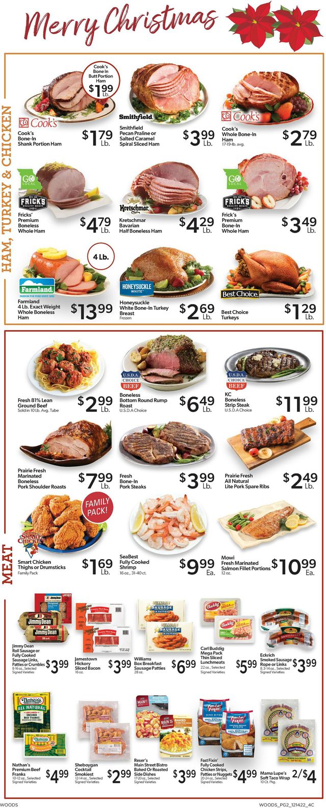 Woods Supermarket Ad from 12/14/2022