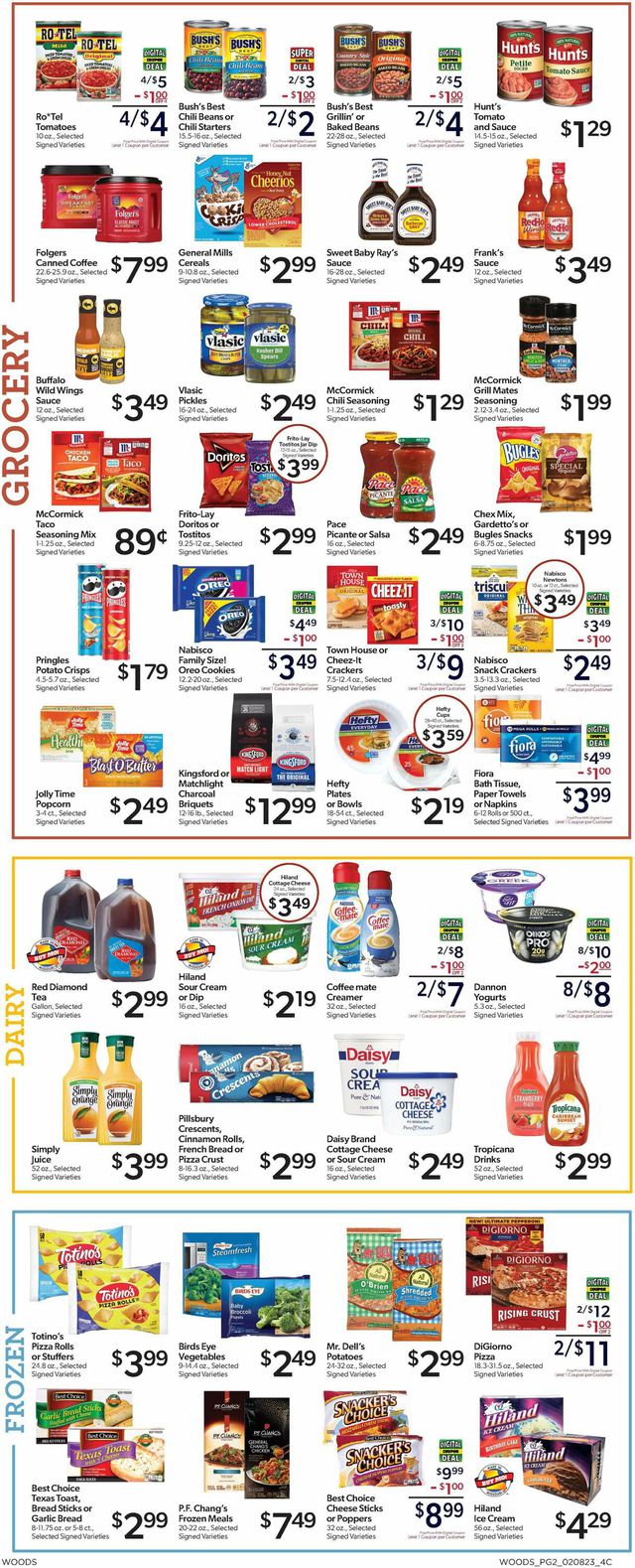 Woods Supermarket Ad from 02/08/2023