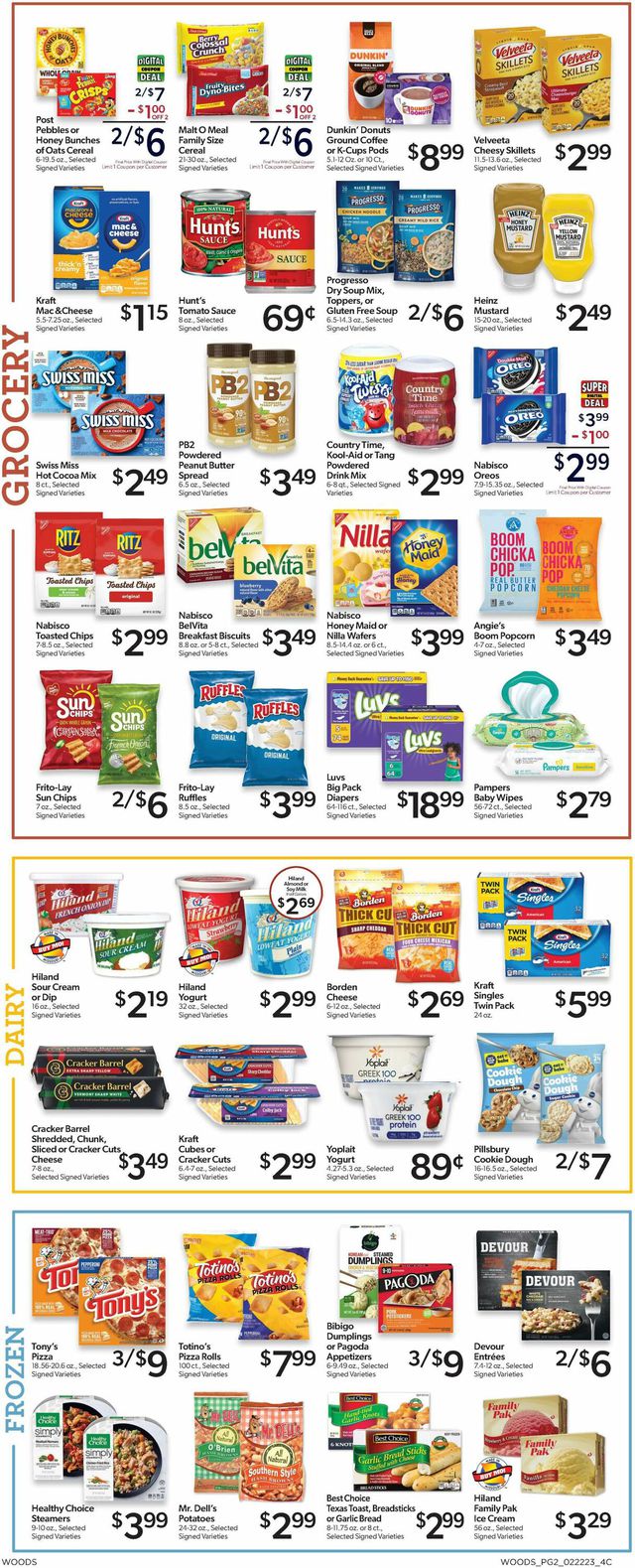 Woods Supermarket Ad from 02/22/2023