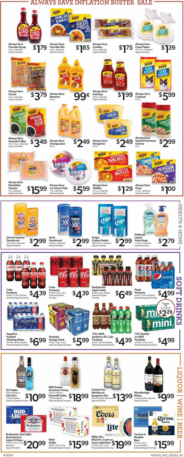 Woods Supermarket Ad from 02/22/2023