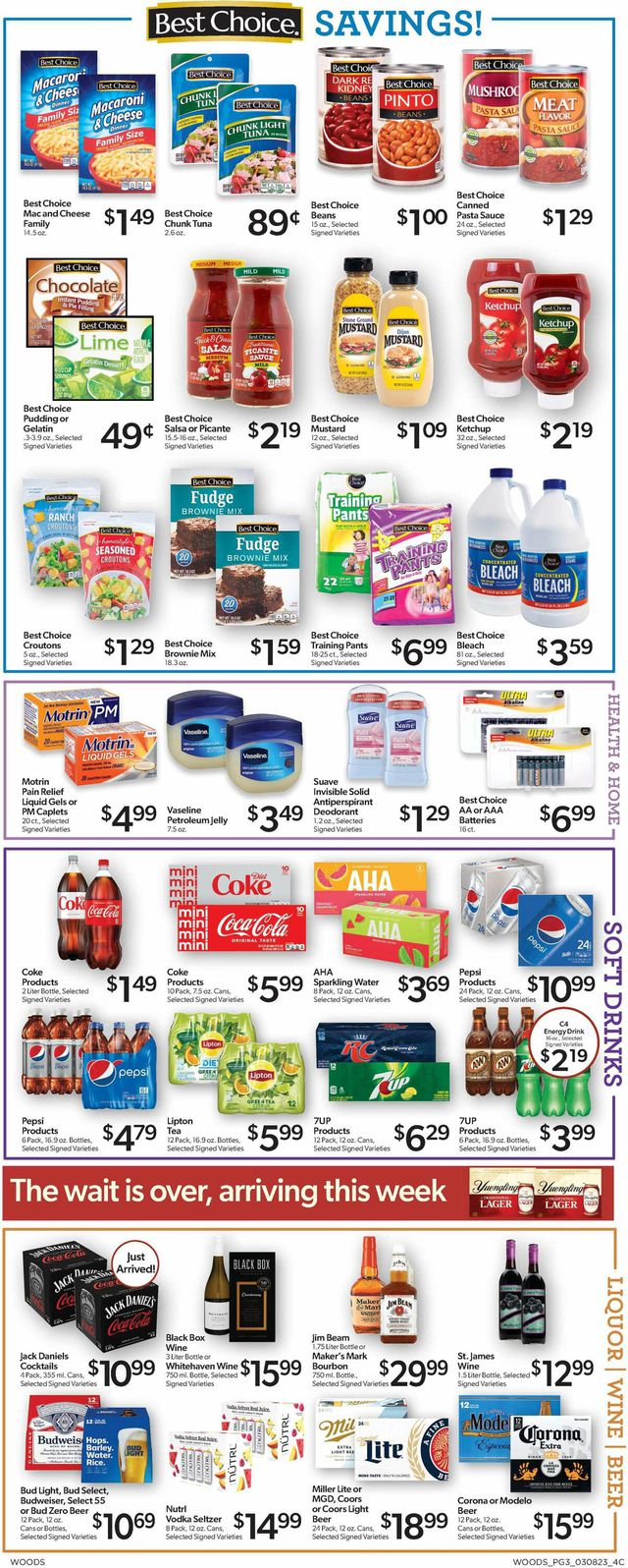 Woods Supermarket Ad from 03/08/2023