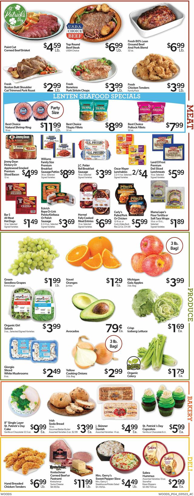 Woods Supermarket Ad from 03/15/2023