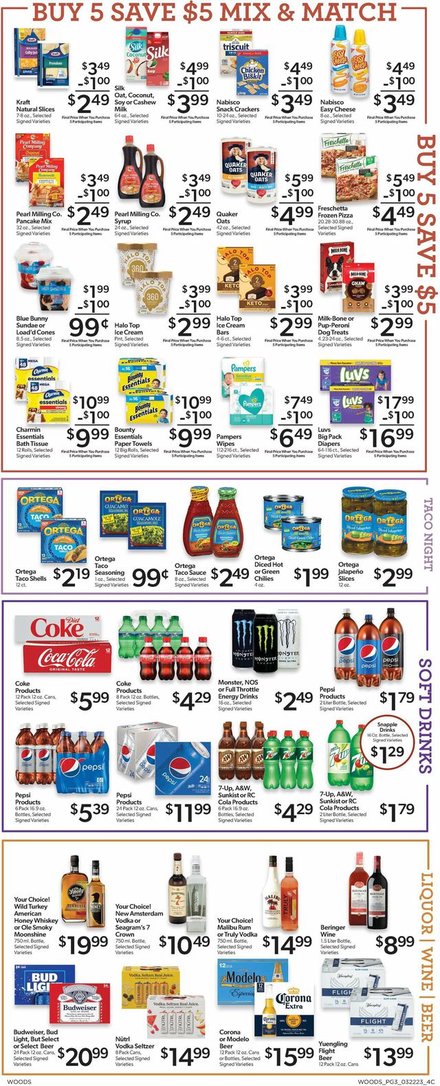 Woods Supermarket Ad from 03/22/2023