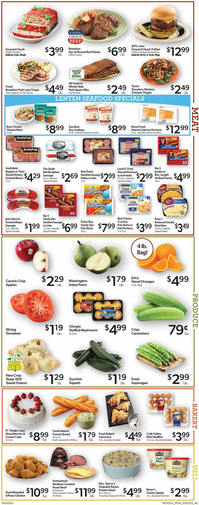 Woods Supermarket Ad from 03/22/2023