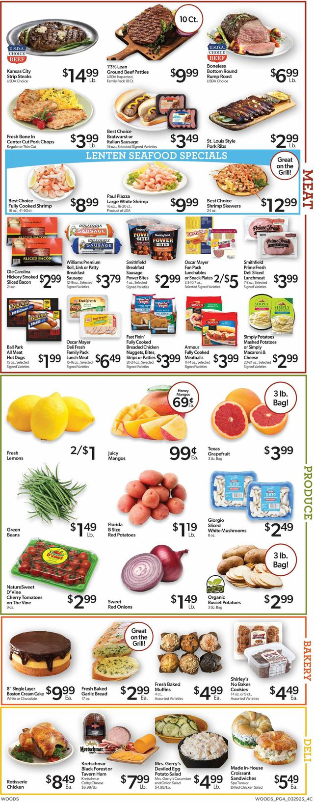 Woods Supermarket Ad from 03/29/2023