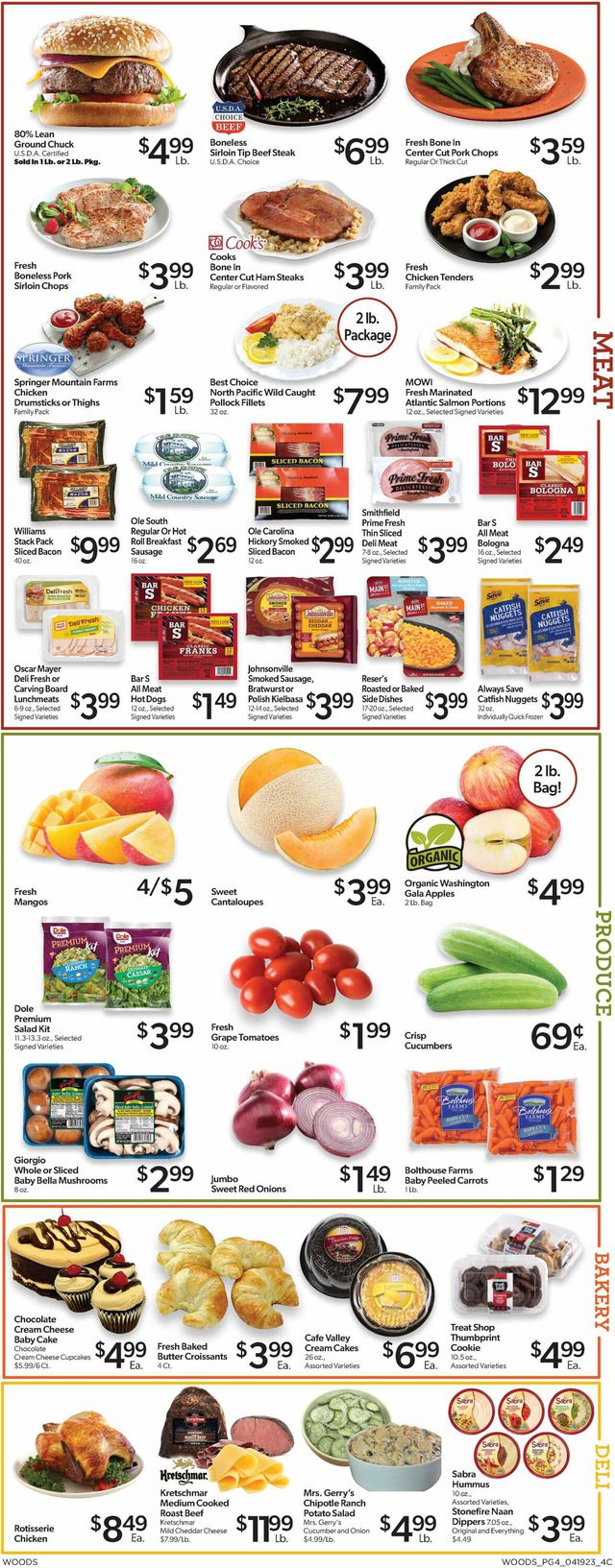 Woods Supermarket Ad from 04/19/2023