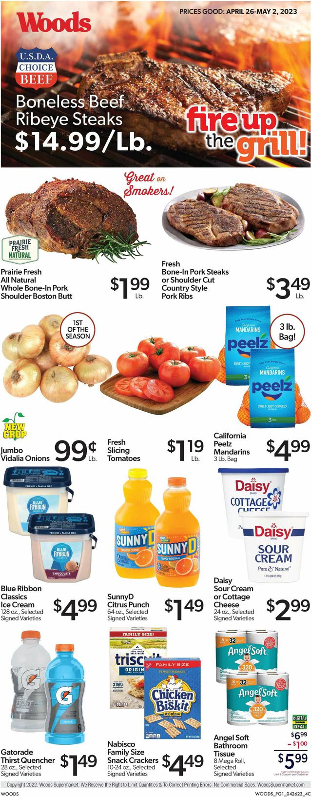 Woods Supermarket Ad from 04/26/2023