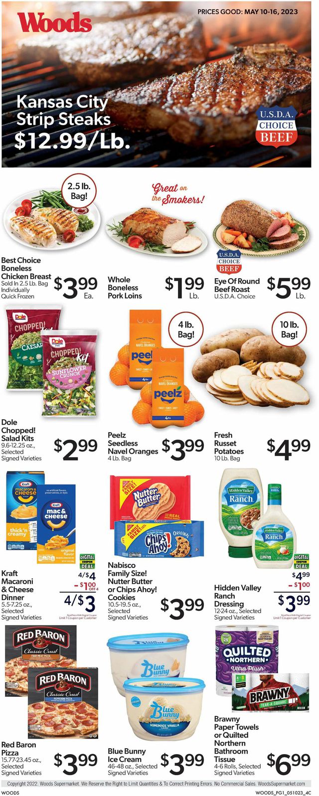 Woods Supermarket Ad from 05/10/2023