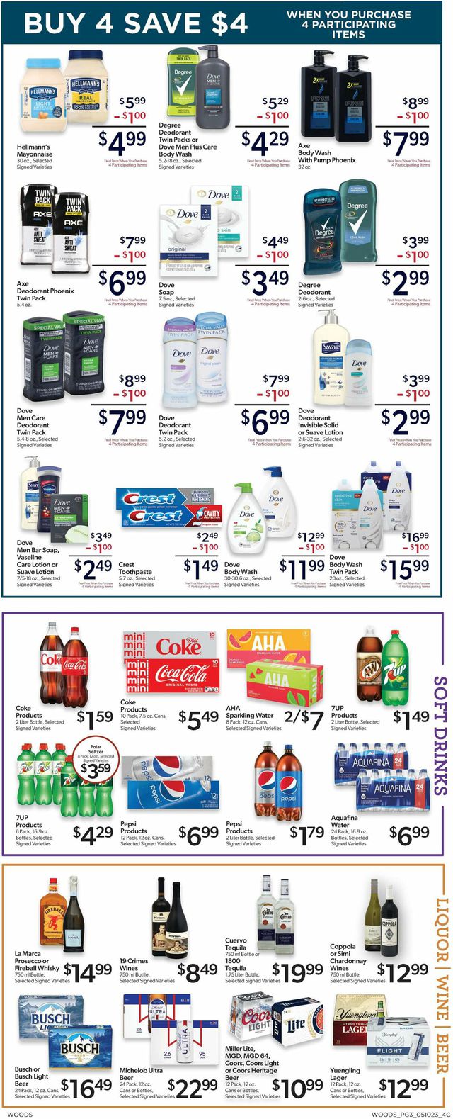 Woods Supermarket Ad from 05/10/2023