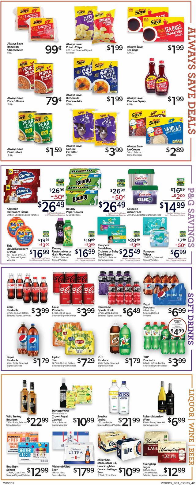 Woods Supermarket Ad from 05/31/2023