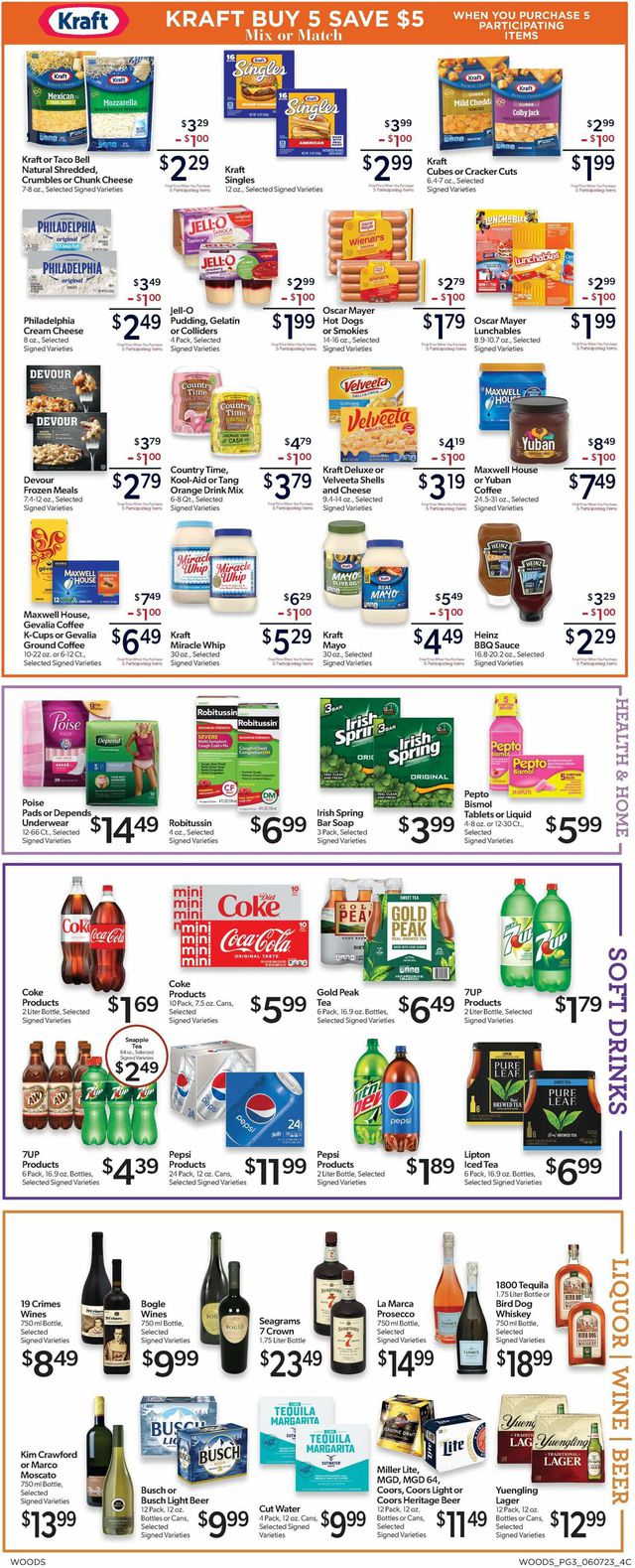 Woods Supermarket Ad from 06/07/2023