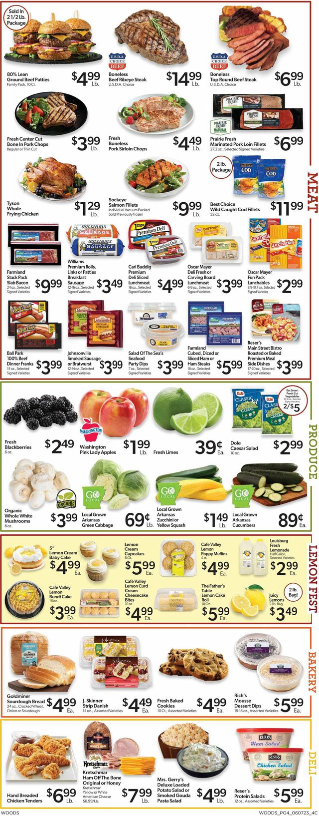 Woods Supermarket Ad from 06/07/2023