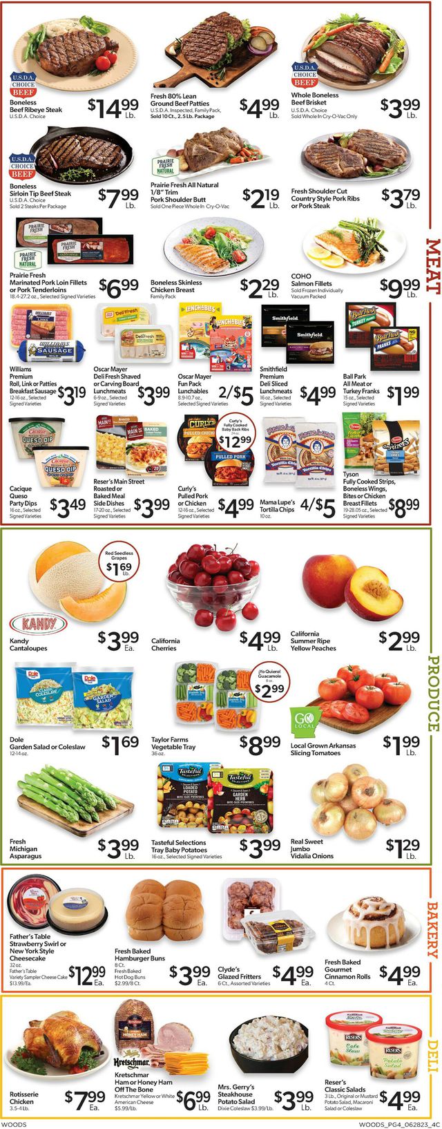 Woods Supermarket Ad from 06/28/2023