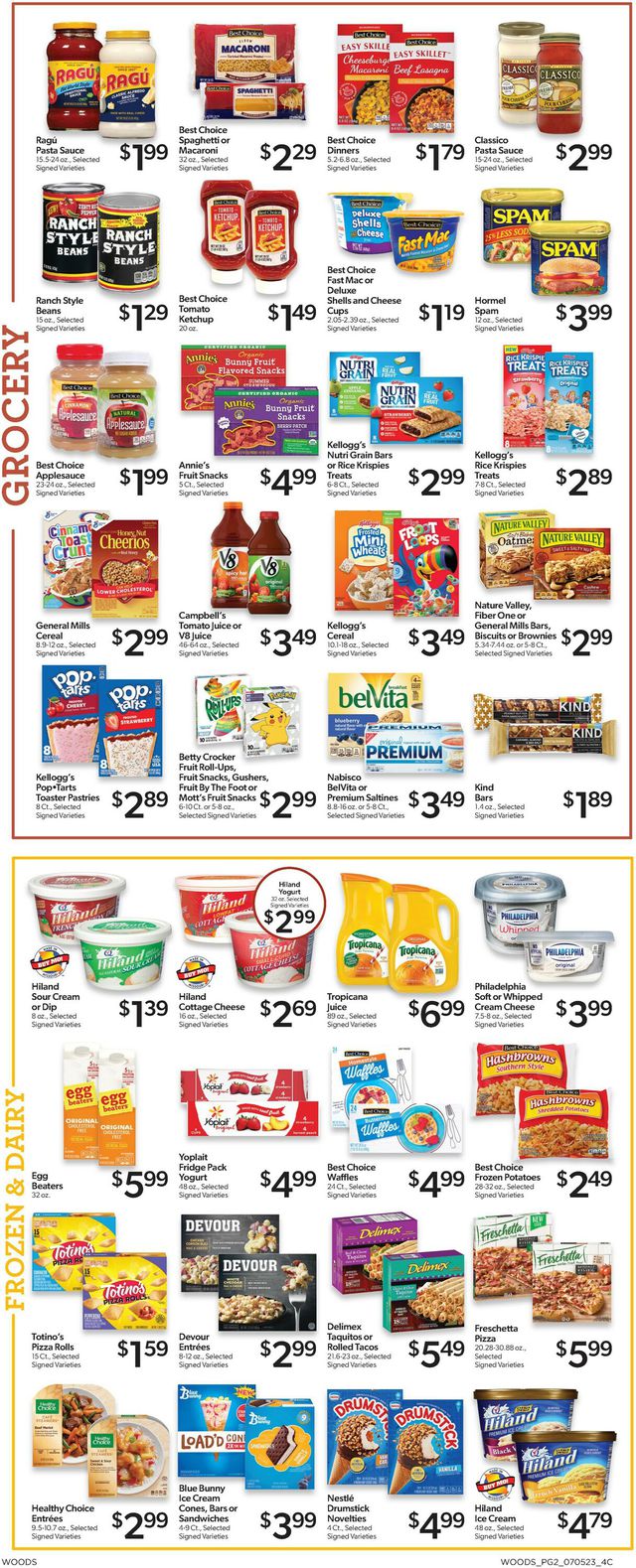 Woods Supermarket Ad from 07/05/2023