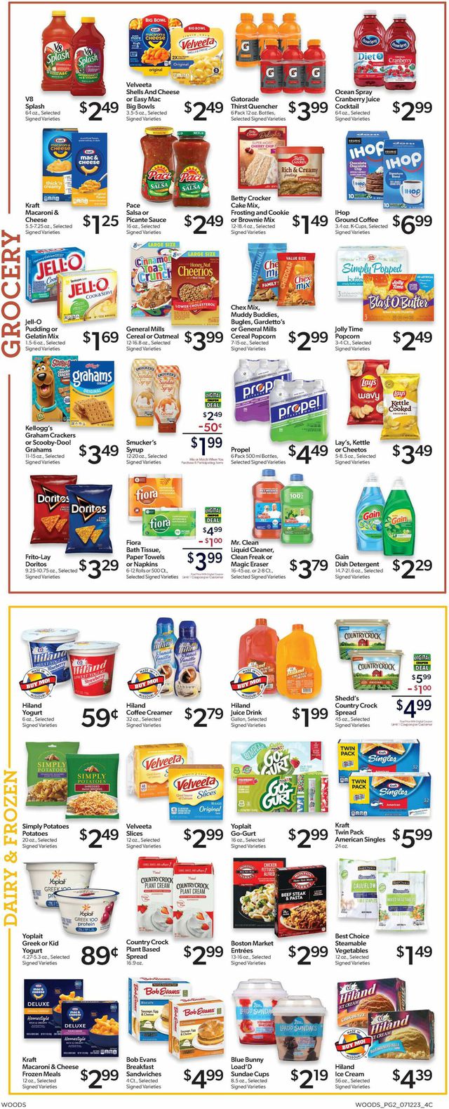 Woods Supermarket Ad from 07/12/2023