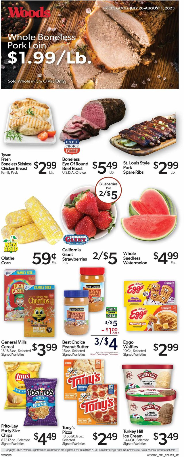 Woods Supermarket Ad from 07/26/2023