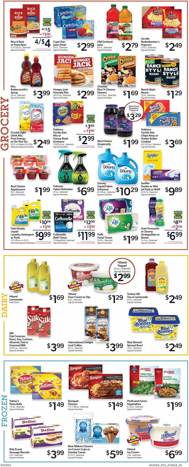 Woods Supermarket Ad from 07/26/2023