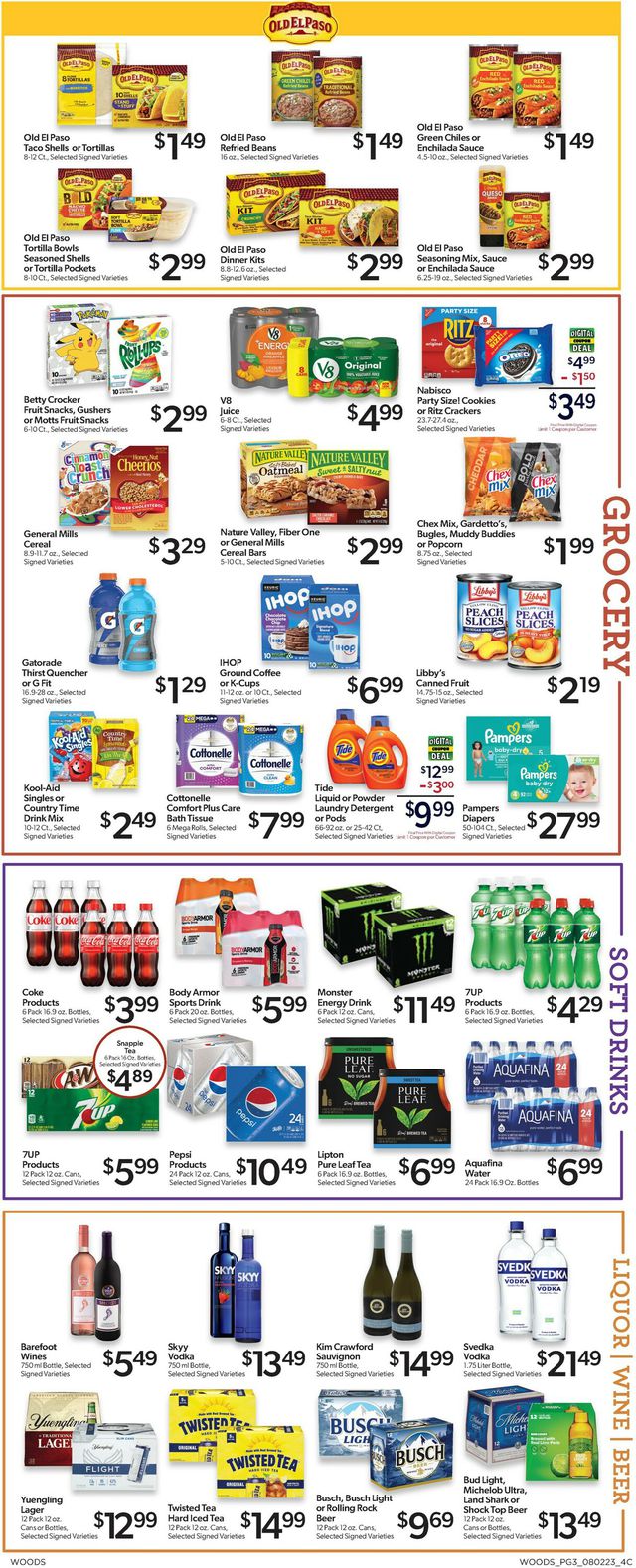 Woods Supermarket Ad from 08/02/2023