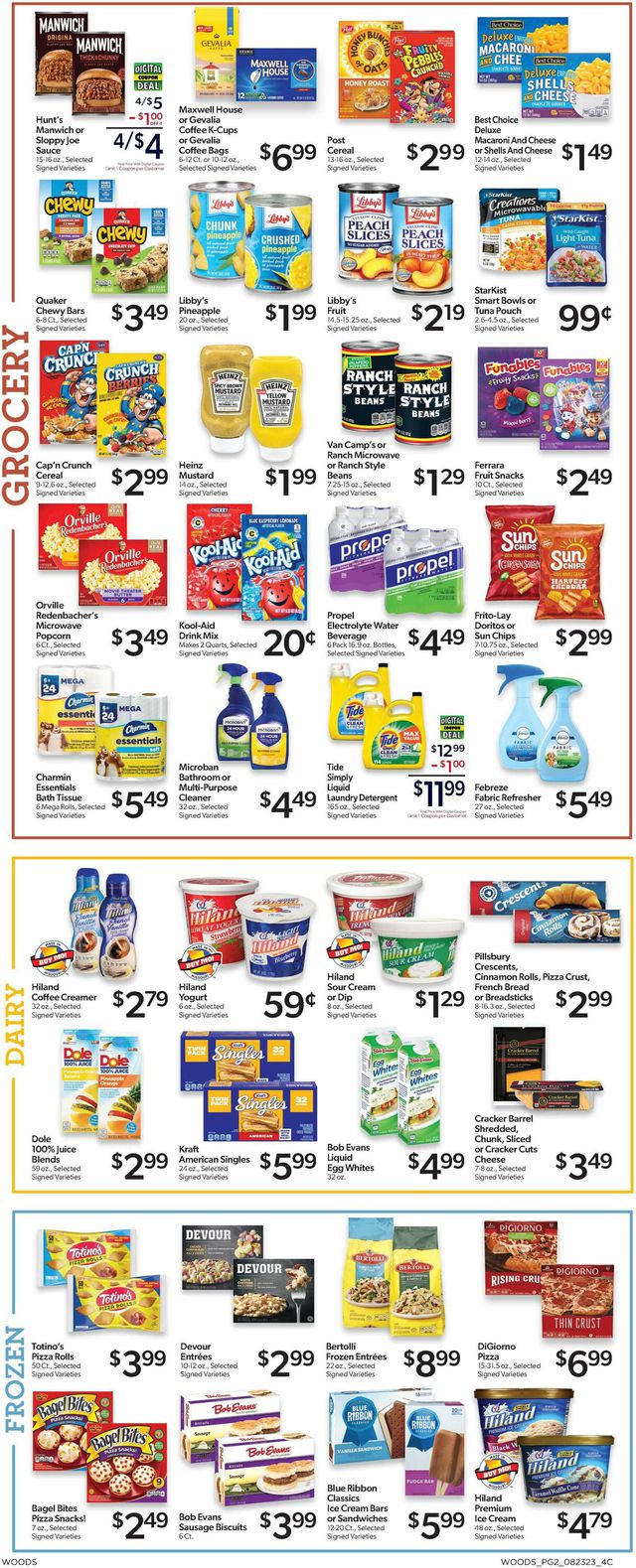 Woods Supermarket Ad from 08/23/2023
