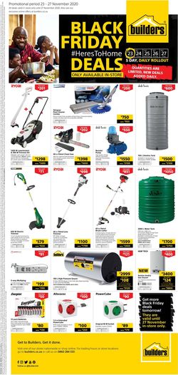 Catalogue Builders Warehouse Black Friday 2020 from 2020/11/23