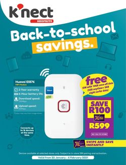 Catalogue Shoprite Back to School Savings 2021 from 2021/01/22