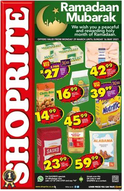 Catalogue Shoprite from 2021/03/29