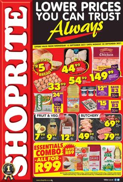 Catalogue Shoprite from 2021/09/15