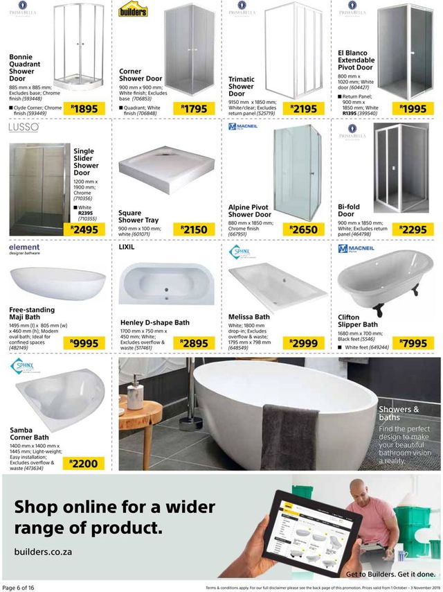 Builders Warehouse Catalogue from 2019/10/01