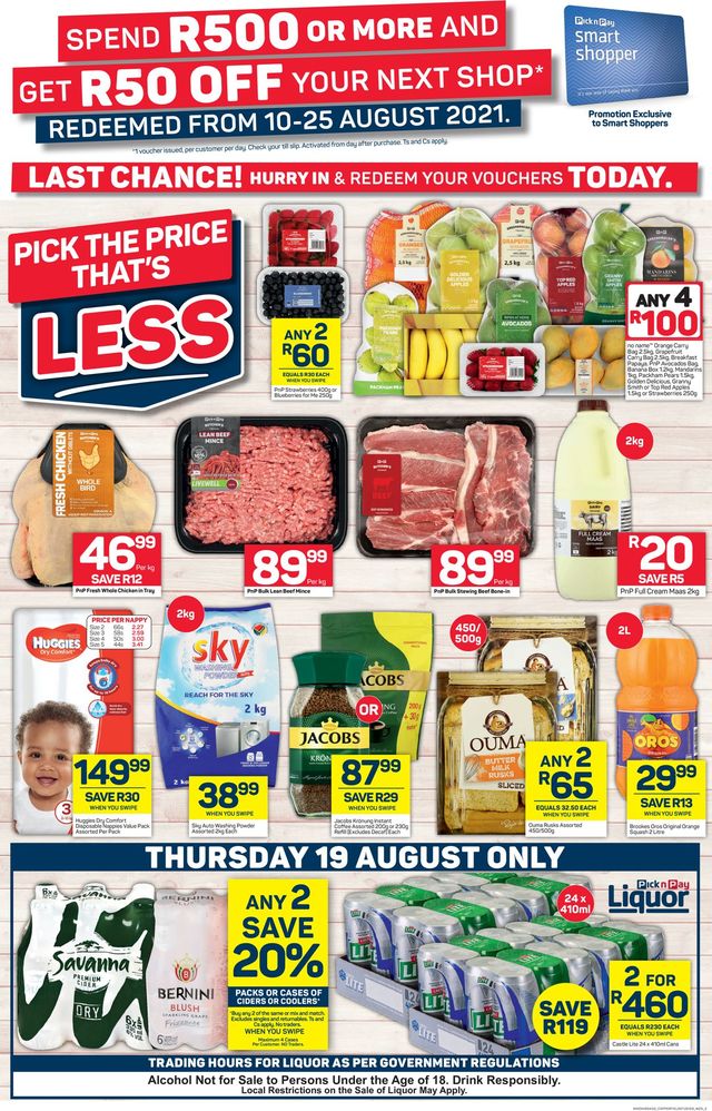 Pick n Pay Catalogue from 2021/08/19